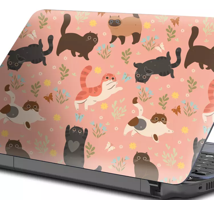 Laptop skin playful cat designs - TenStickers