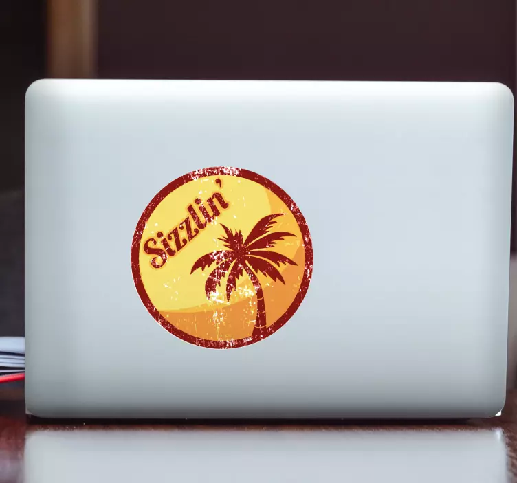 Laptop sticker sunset palm design - TenStickers