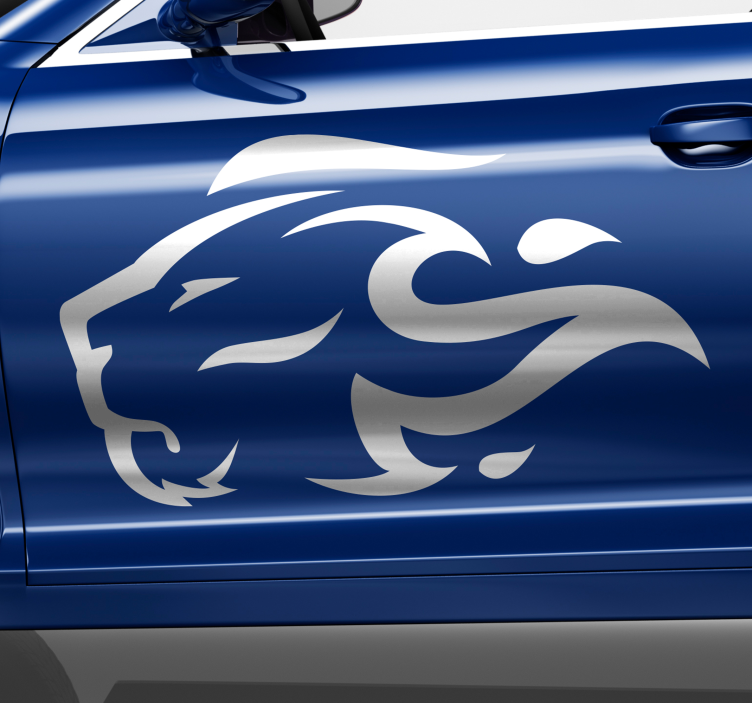 Lion's flame silhouette Car Sticker - TenStickers