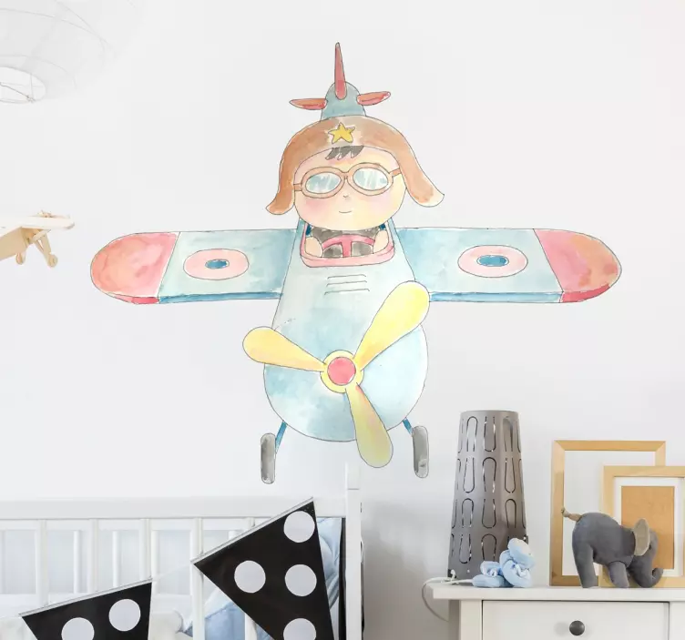 Little Boy Pilot Wall Sticker - TenStickers