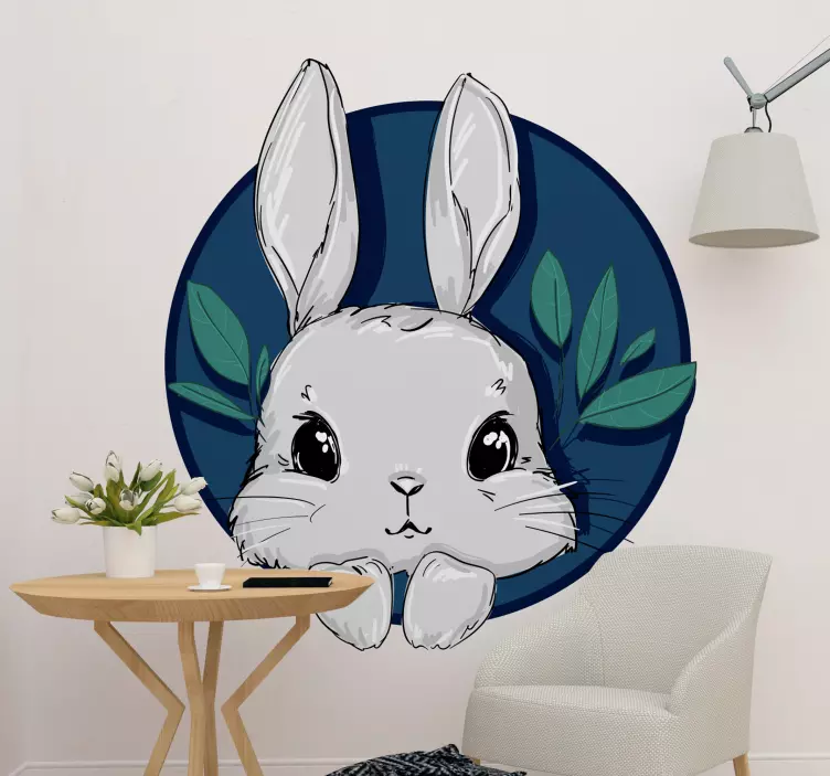 Location sticker charming bunny art - TenStickers