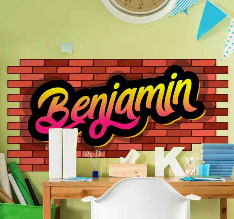 Location sticker custom brick name tag - TenStickers