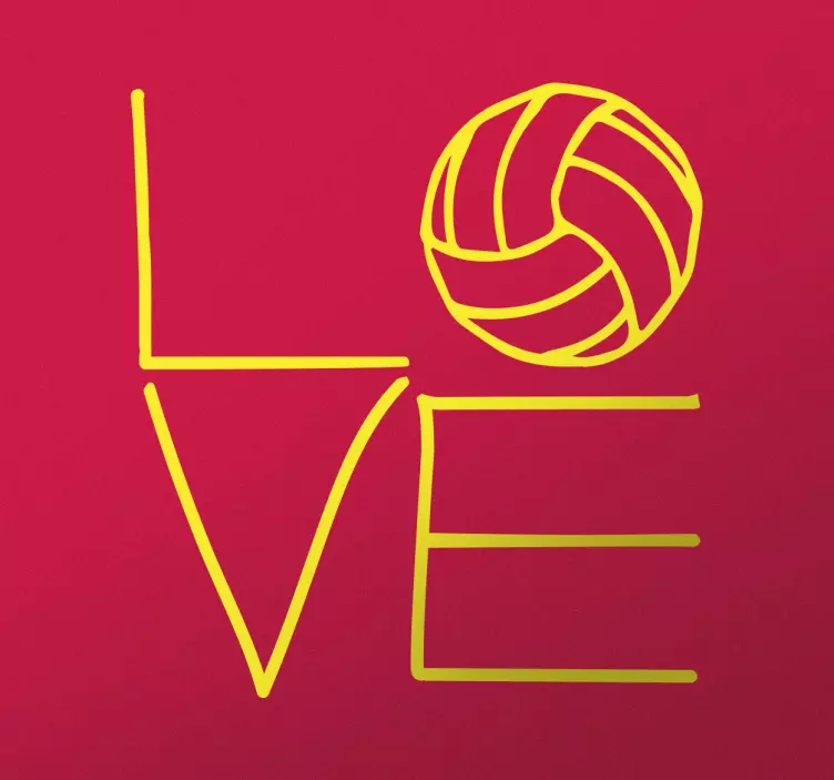 Love Volleyball Sticker - TenStickers