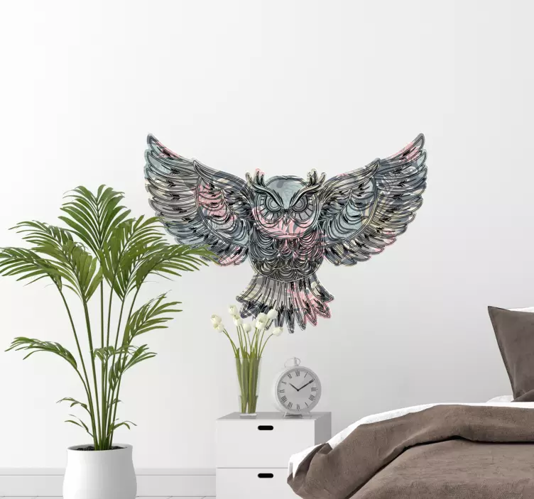 Majestic Owl Art bird wall sticker - TenStickers