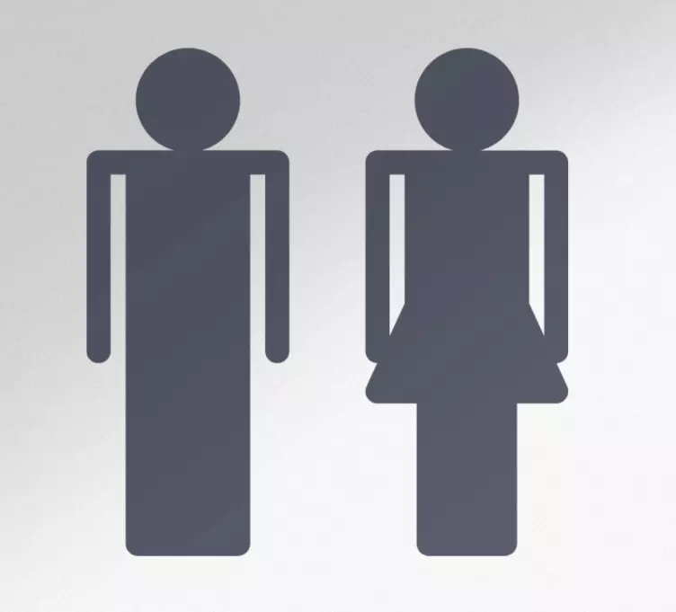 Male Female toilet sign door sticker - TenStickers