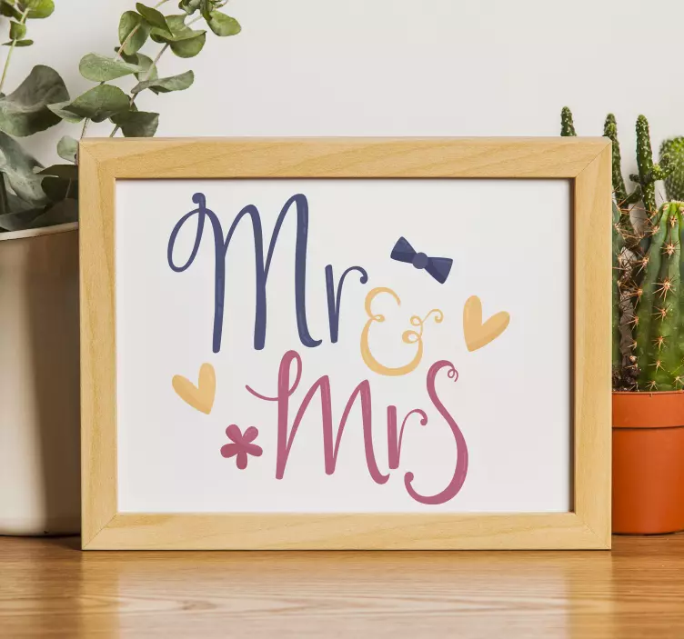 Marriage names wedding decal - TenStickers