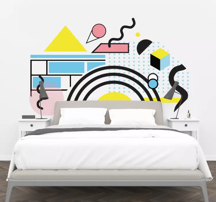 Memphis style headboard headboard decal - TenStickers