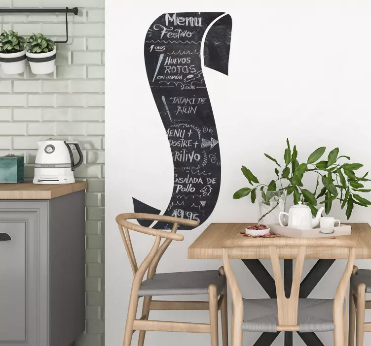 Menu Roll Chalkboard Sticker - TenStickers
