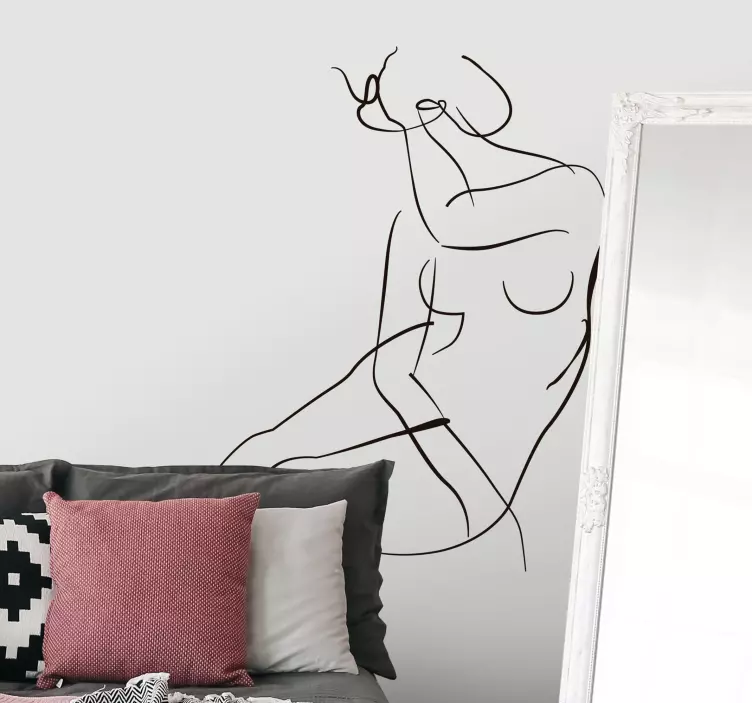 minimalist art painting wall art sticker - TenStickers