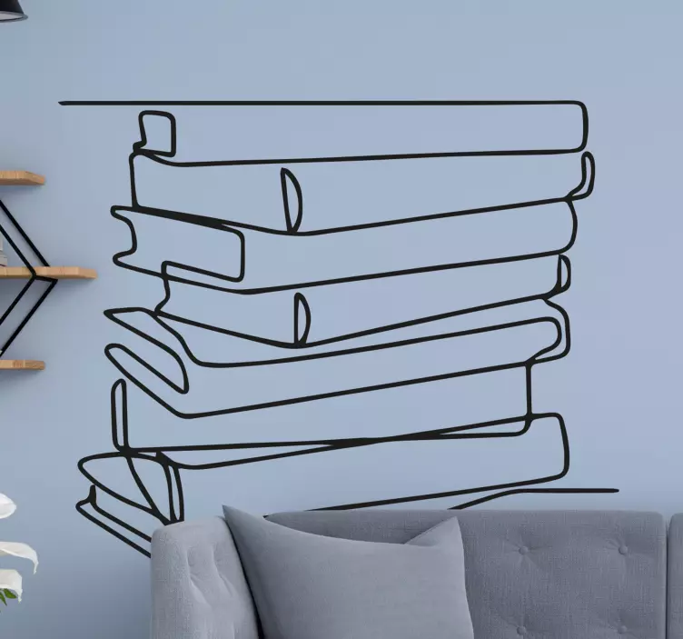 Minimalist Book Stack object decal - TenStickers