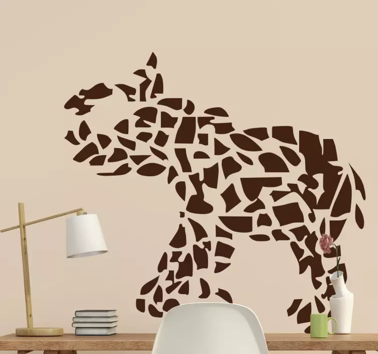 Mosaic Elephant Sticker - TenStickers