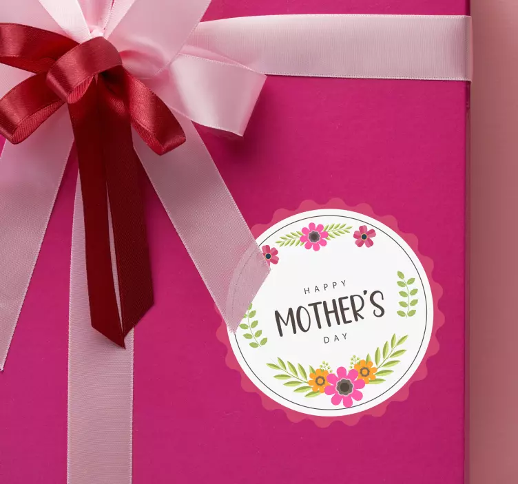 Mother's Day Flowers label vinyl sticker - TenStickers