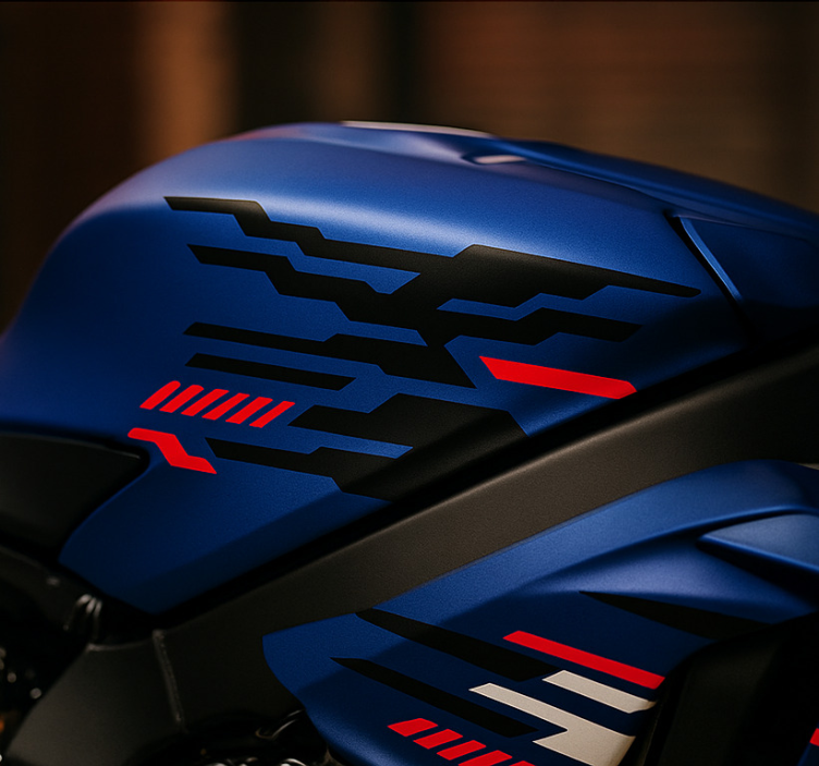 Motorcycle sticker black and red futuristic design - TenStickers