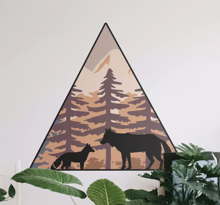 Mountain animal silhouettes wall sticker - TenStickers