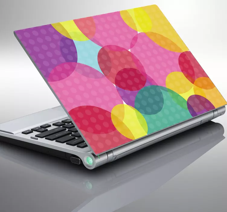 Multicoloured Circles Laptop Sticker - TenStickers