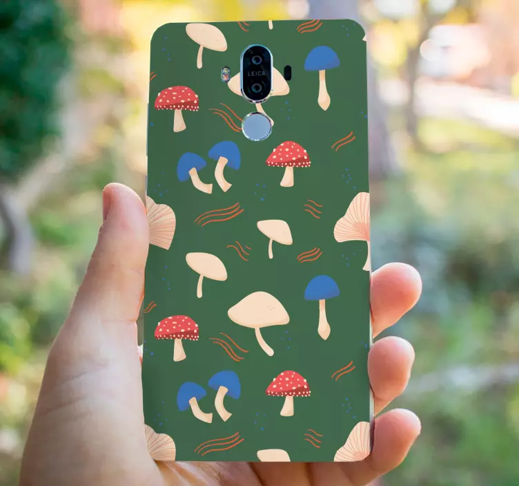 Mushroom Motifs huawei sticker - TenStickers