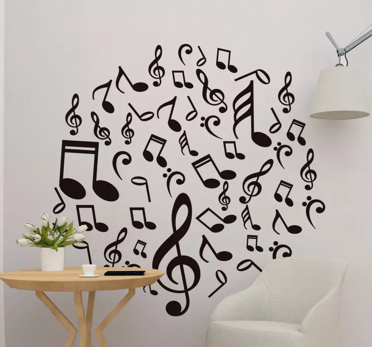 Music notes musical wall sticker - TenStickers