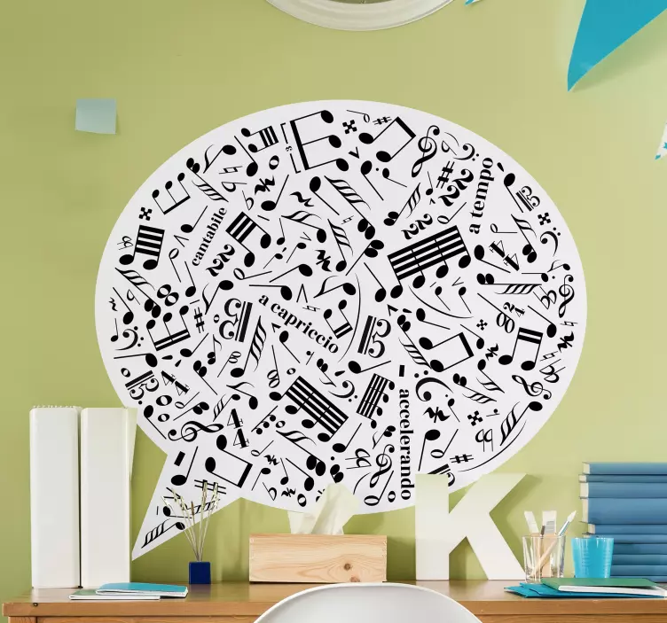 Musical Note Patterns music wall sticker - TenStickers