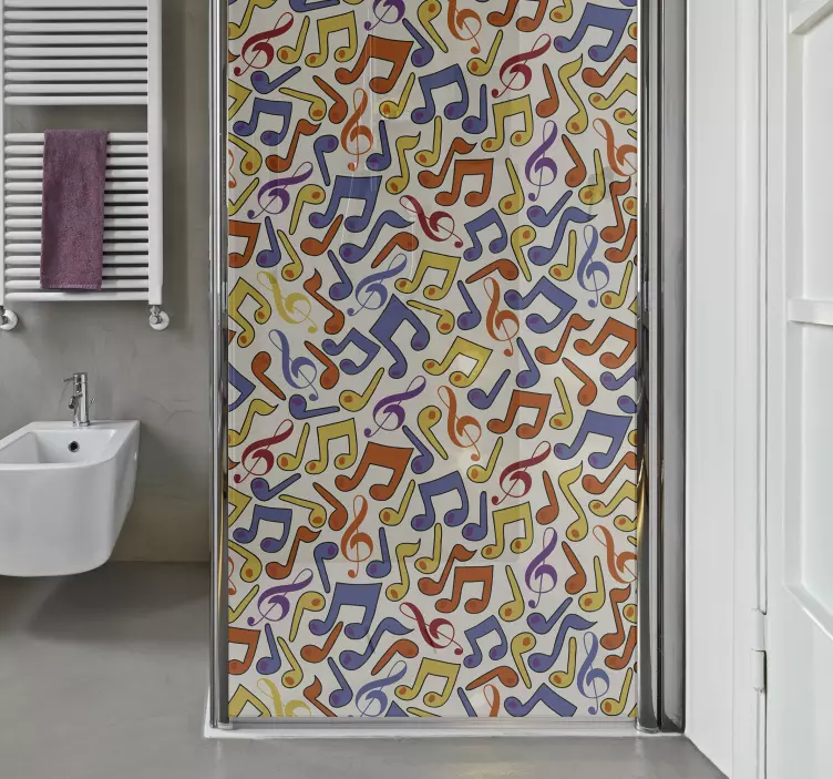 Musical notes shower heads  sticker - TenStickers
