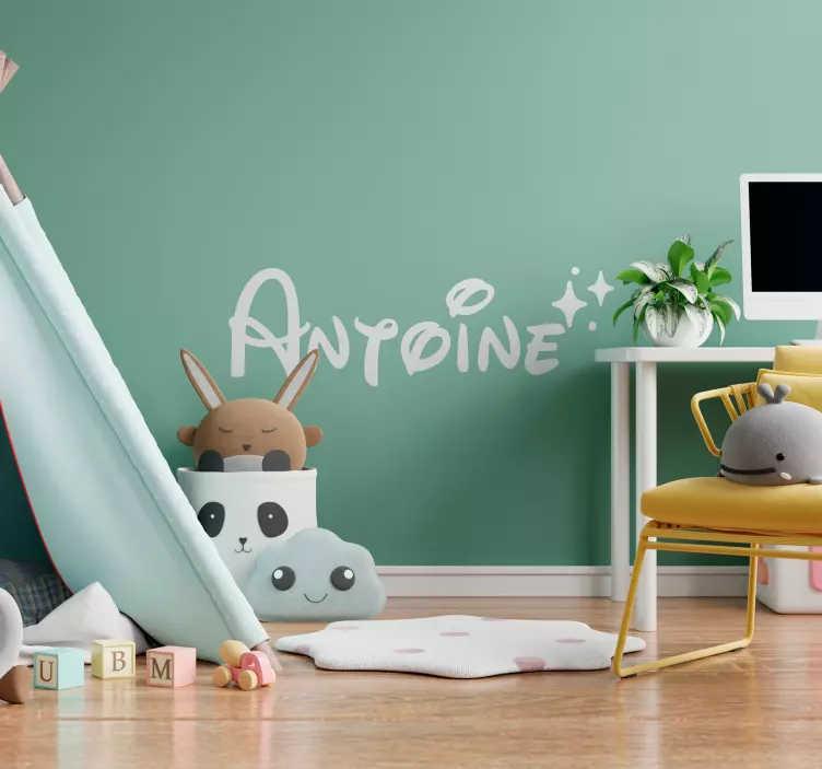 name with stars wall stickers children's room - TenStickers