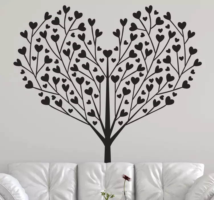 Nature wall sticker heart shaped tree design - TenStickers