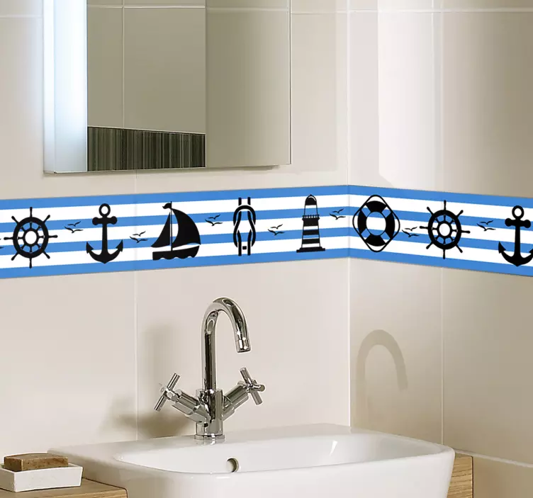 Nautical Bathroom Tile Sticker - TenStickers