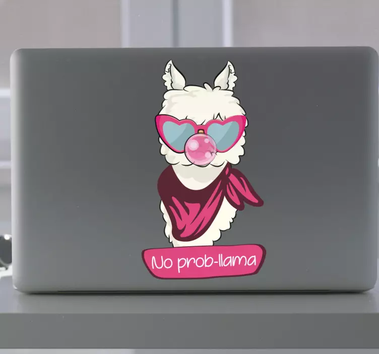 No prob-llama laptop skin decal - TenStickers