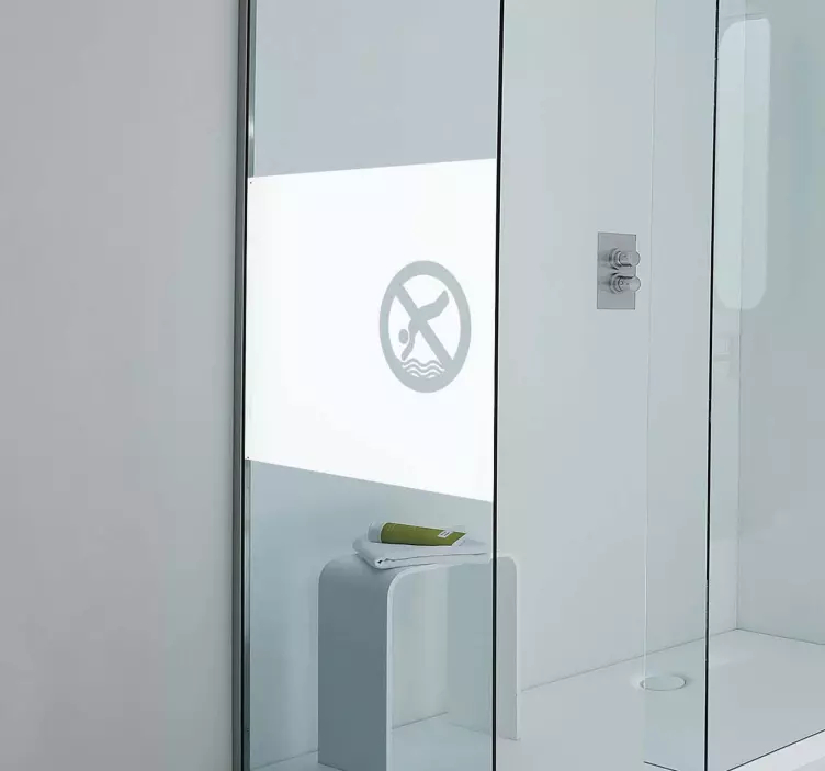 No Swimming Sign shower screen sticker - TenStickers