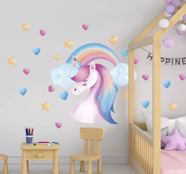 Nordi style unicorn animal wall sticker - TenStickers