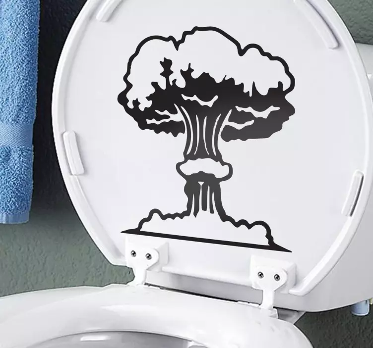 Nuclear bomb toilet sticker - TenStickers