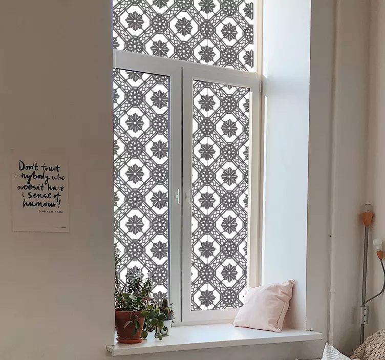 Vintage floral pattern window sticker - TenStickers