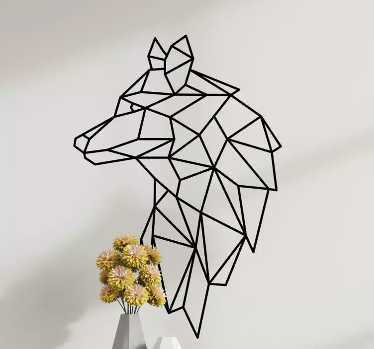 Origami wolf wild animal decal - TenStickers
