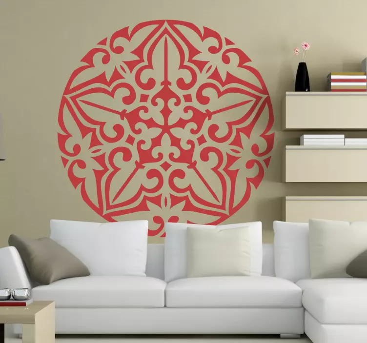 Ornamental Circle Mandala Wall Sticker - TenStickers