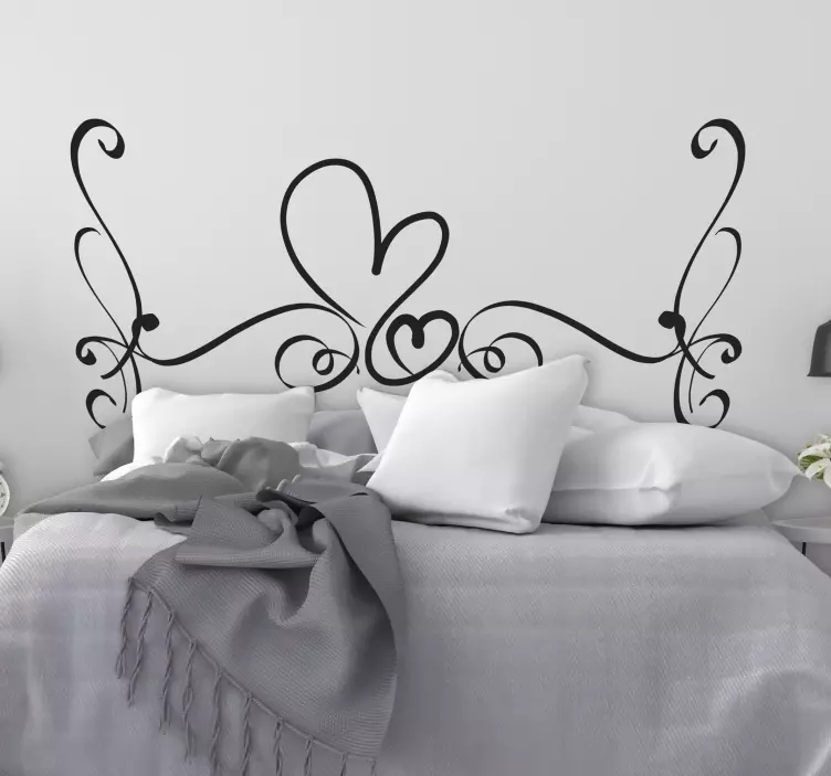 Ornamental flower headboard sticker - TenStickers