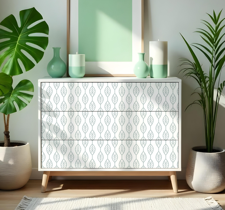 outlined leaves furniture sticker - TenStickers