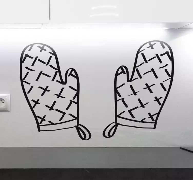 Oven Gloves Kitchen Sticker - TenStickers