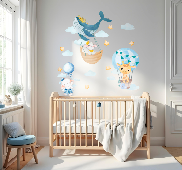 Pastel safari baloons wall sticker - TenStickers