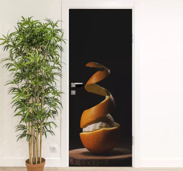 Peeled orange door vinyl decal - TenStickers