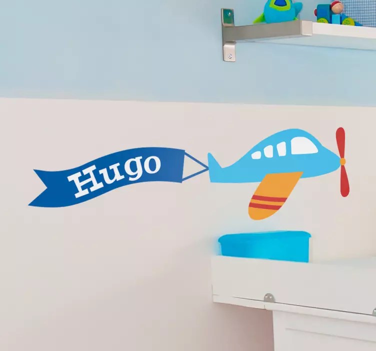 Fly High with Personalised Airplane Kids Decal - TenStickers