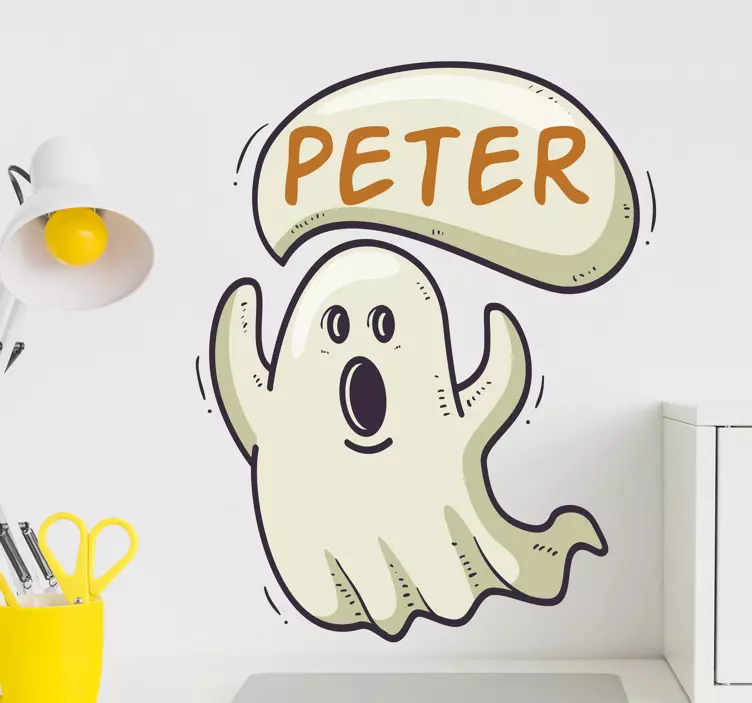 Personalised ghost halloween sticker - TenStickers