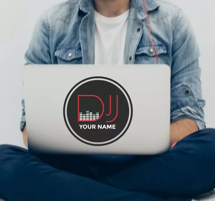 Personalised name dj laptop sticker - TenStickers