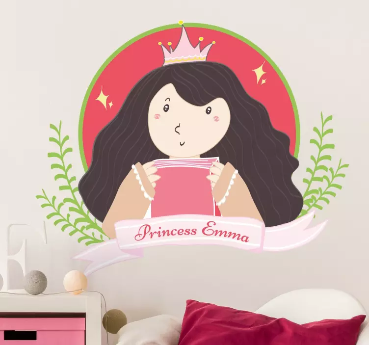Personalised Princess Girl Wall Decal - TenStickers