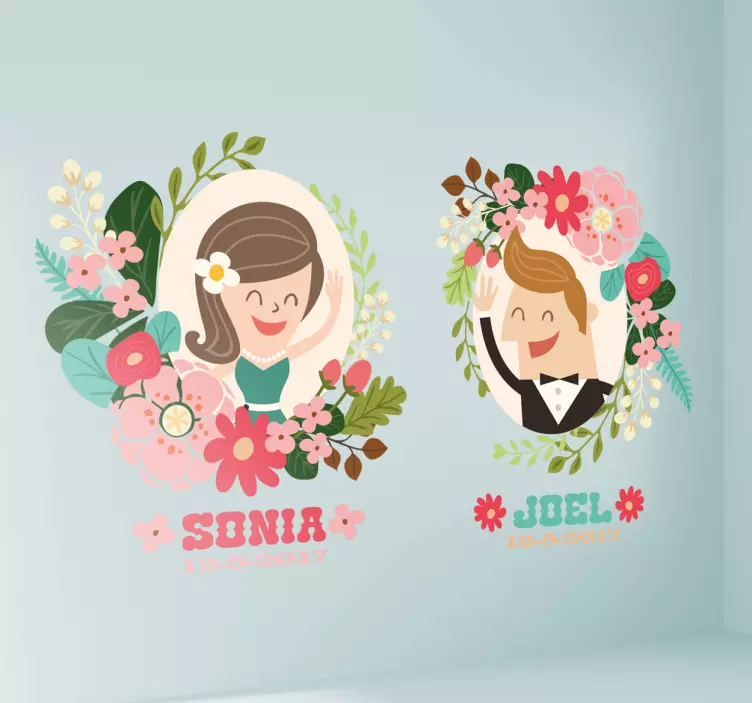 Personalised Wedding Stickers - TenStickers