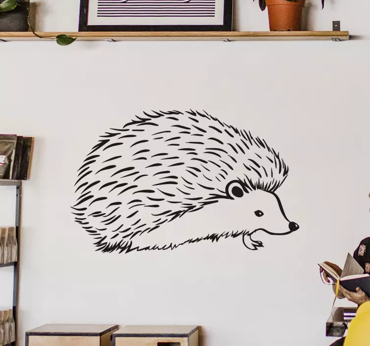 Pet wall art charming hedgehog sculpture - TenStickers