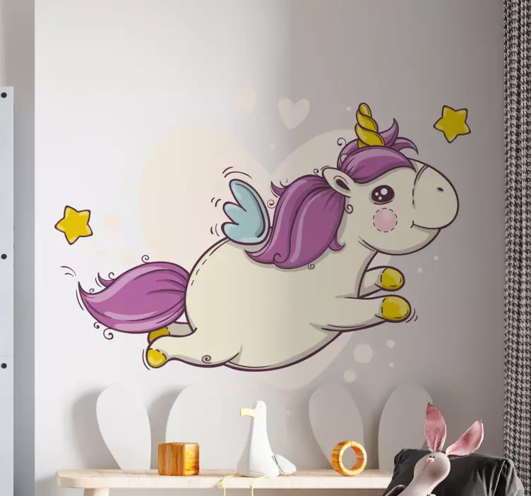 Pet wall art flying unicorn design - TenStickers