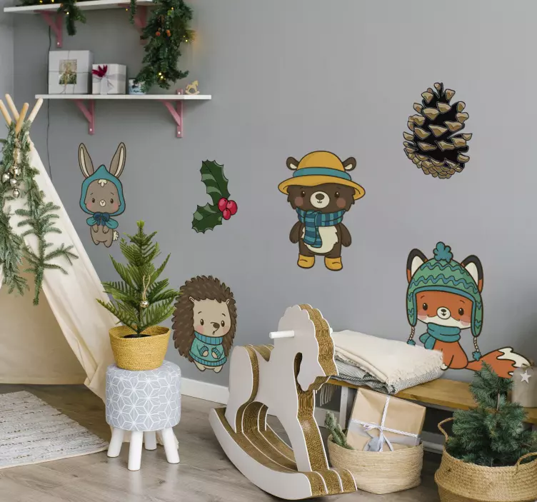 Pet wall art playful animal personalities - TenStickers