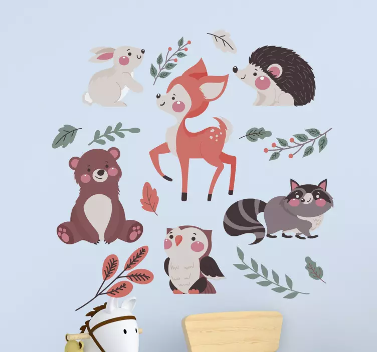 Pet wall art whimsical animal friends - TenStickers