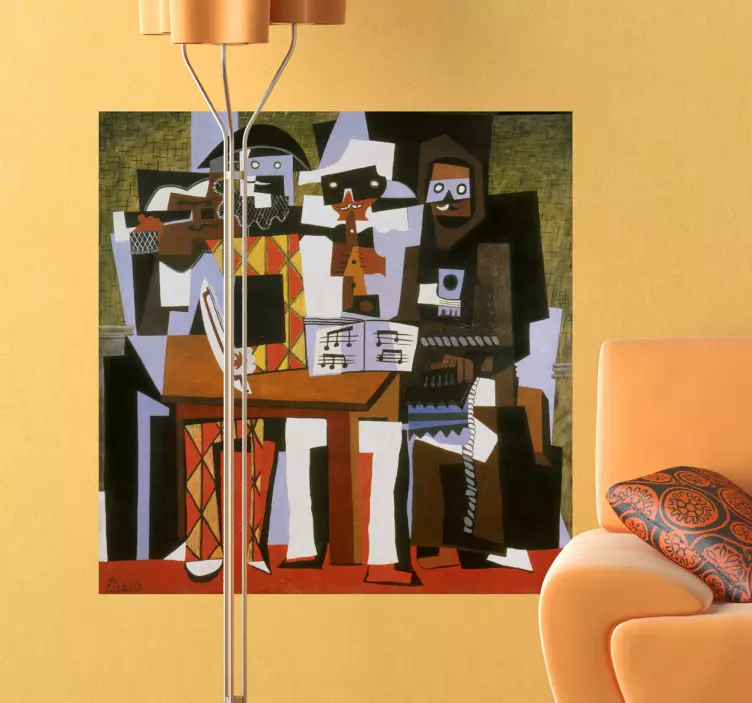 Picasso Three Musicians Wall Sticker - TenStickers