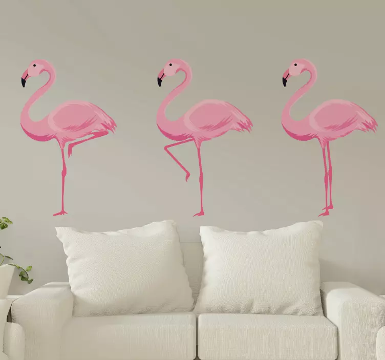 Pink flamingos bird wall sticker - TenStickers