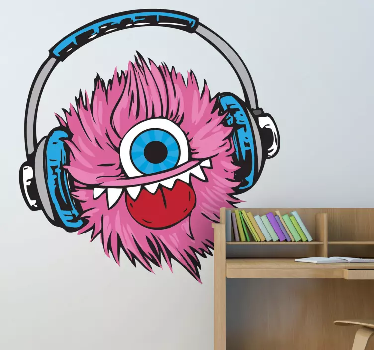Pink Fluffy Ball Sticker - TenStickers